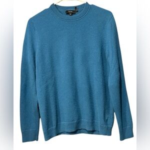 Theory Women Teal Crewneck Sweater 100% cashmere